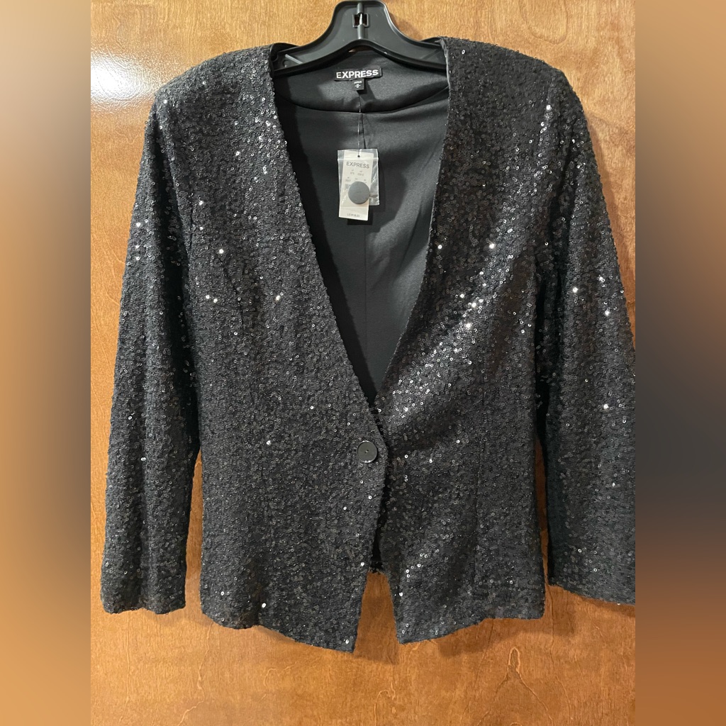 Express Sequin Jacket Black